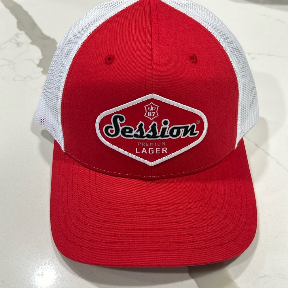Session Lager trucker hat, new without tags